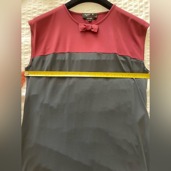 Agnes B - burgundy and navy dress - size 3 - Picture 3 of 8